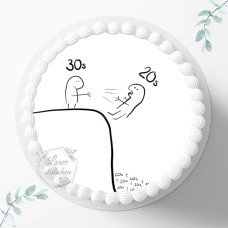 RIPtwentys 30-ojo gimtadienio torto apvadas, skersmuo 20 cm, apvali cukraus nuotrauka, nuotrauka tortams, juokingas fondantas, memas, 3132G