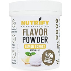 NUTRIFY Advanced Nutrition Lemon Sorbet Flavor Powder 150 g, Aroma Powder with Lemon Sorbet Flavour and 7.5 kcal per Serving, Vegan, Lactose Free, Gluten Free