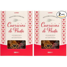 La Vela Cuoricini di Pasta - Bunte Herznudeln, italienische Pasta in Herzform, Geschenkpackung, 2x250g - Perfekte Geschenkidee für Valentinstag & besondere Anlässe (Packung mit 2)