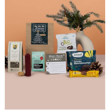 Vegan Box Christmas in the Bag dovanų rinkinys su veganiškais užkandžiais, grožio produktais, Mindfulness Booklet Secret Santa Gift, mažos kalėdinės dovanos moterims