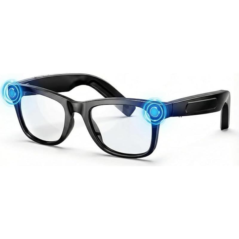 Išmanieji akiniai 4K HD kamera su KI, 800MP Anti-Verwacklungs-Kamera-Brille mit Videoaufzeichnung, Dual-Mikrofon