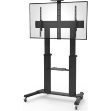 conecto LM-FS03G Profesionalus televizoriaus stovas plokščiems ekranams LCD LED plazma Reguliuojamas aukštis 55-100 colių (152-254 cm) Didžiausia apkrova 100 kg Didžiausia apkrova VESA 1000x600 mm, aliuminis, juodas