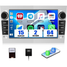 SIXWIN 2+64G Android 15 Autoradio für Opel Corsa d/Astra h/Zafira b/Meriva mit Wireless Carplay/Android Auto/Mirrorlink,7 Zoll HD Touchscreen Unterstützt WiFi GPS FM RDS Bluetooth EQ(Silber)
