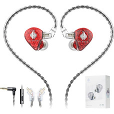 Hidizs MS1 Galaxy IEM žaidimų ausinės, dvigubas magnetinis variklis svaiginančiam žaidimų garsui, laidinės ausinės, vidinis mikrofonas, nuimamas 2 kontaktų kabelis, 3,5 mm kištukas
