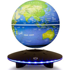 VGAzer Floating Globe, Floating Ball Lamp, Magnetic Levitation Globe, World Map, Floating Ball Lamp, Office Decor with LED Light Base (White Light)