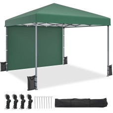 YITAHOME 3 x 3 m Gazebo Set of 4 Sand Bags, Pop Up Folding Gazebo Stable & Height Adjustable UV Protection 50+, Garden Tent, Party Tent for Patio, Beach, Camping, Market, Festival, Green
