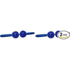 ATC Handels GmbH Massageroller mit 2 Bällen - Igelball 9 cm - für entspannende Massagen - Ideales Werkzeug für Muskelentspannung und Fußmassage, einfach zu handhaben und effektiv (Packung mit 2)