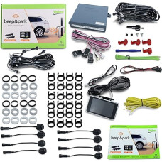 Valeo Beep & Park Parking Assistance System with 8 Sensors and LCD Display for FRONT and REAR, Product Number: 632202 Black