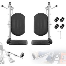 Lifting Leg Rests for Wheelchairs, Universal Leg Lifter Wheelchair with Padded and Foot Plates for Standard Wheelchairs 90°-180° Adjustable Angle Support 100 kg for Disabled and Elderly (Pair)