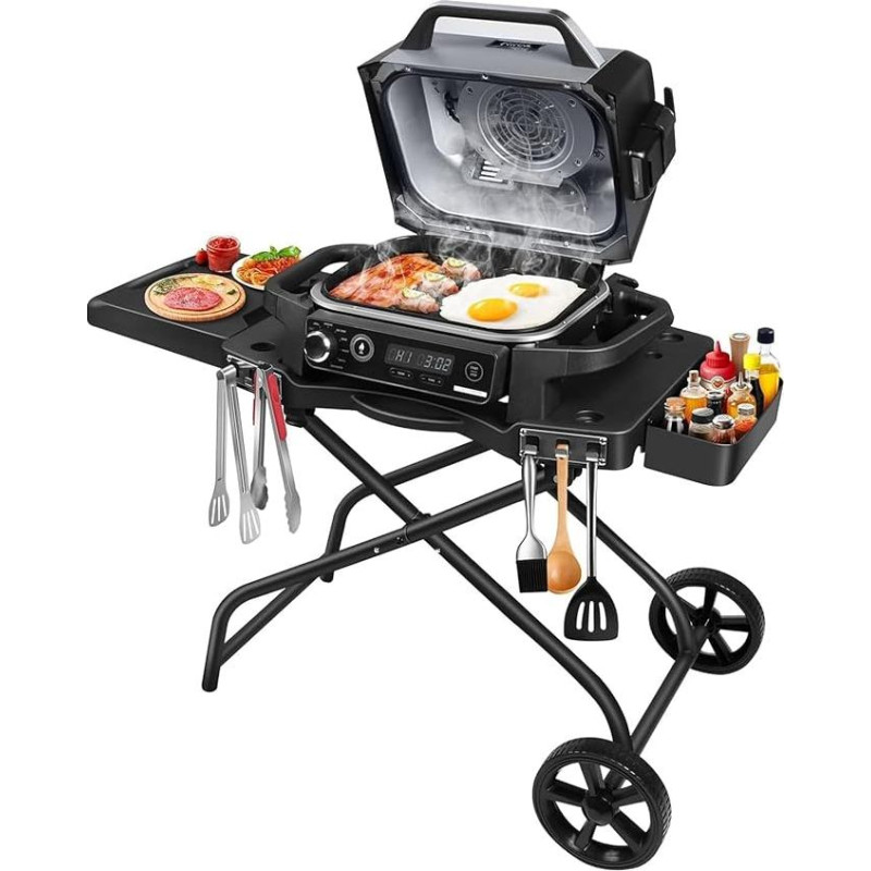 GFTIME Ninja Woodfire BBQ stovas sulankstomas grilio krepšelis, skirtas Ninja OG701, Traeger Ranger Pit Boss, Blackstone kepsninei
