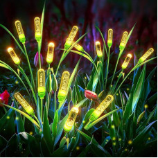 Solar Lights for Outdoor Garden, 4 Pack Solar Lights for Outdoor Use with 24 Bulbs, Extremely Bright Solar Christmas Lighting, IP65 Waterproof Solar Garden Decoration for Christmas Outdoor