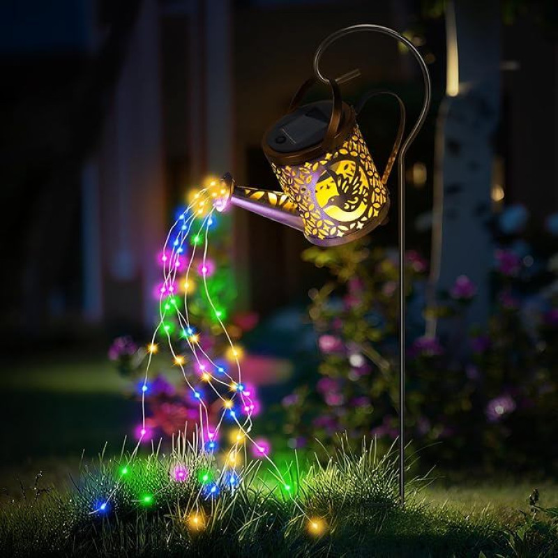K KERNOWO Solar-Gießkannenlicht, 1 Packung Gartenornamente Outdoor-Dekorationen Gießkanne Solarleuchten