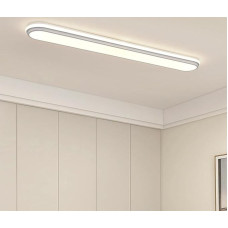 4 pėdų išmanusis LED lubų šviestuvas, reguliuojamas modernus metalinis linijinis LED lubų šviestuvas, įleidžiamos formos apšvietimo šviestuvas su nuotolinio valdymo pulteliu, skirtas virtuvės skalbyklai, garažo drabužinės apšvietimui (5-60) x 2W