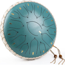 Tongue Drum 15 Tone 13 Inch Drum Instrument Steel Tongue Drum Steel Tongue Drum Essential Hand Drum HandPan with Drum Beater, Carry Bag, Finger Cover for Yoga Meditation