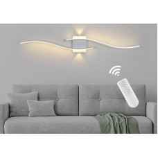 LED vidaus sieninis LED šviestuvas, 100 cm, baltas lovos šviestuvas, reguliuojamas, modernus sieninis šviestuvas, akrilinis apšvietimas su papildomu šviesos šaltiniu, prieškambario, laiptinės, svetainės, komodos, vonios kambario sieniniai šviestuvai, 3000