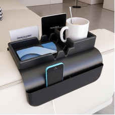 Couch-Arm-Getränkehalter - Silikon-Sofa-Armlehnen-Tablett mit 5 Seitentaschen, rutschfeste Armlehne, Liegestuhl-Caddy, Sofatisch-Organizer für Getränke, Tablet, Fernbedienung, Snacks