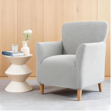 Sesselhussen, Einzel-Sesselhussen, einfarbig, dehnbar, verdickt, rutschfest, verformt sich nicht leicht, für 1-Sitzer-Sofa, Sesselschutz für Schlafzimmer, Wohnzimmer (Hellgrau)