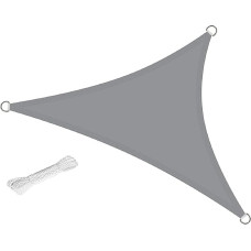 Sun Shade Sail Waterproof UV Block Sun Shade Sail Awning for Outdoor (3.6 x 3.6 x 3.6m, Grey)