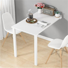 An der Wand montierter Klapptisch für Waschküche, Küche, Bar. Stabiler und robuster Faltbarer Schreibtisch, umwandelbarer Laptop-Schreibtisch, platzsparender Holztisch (weiß)