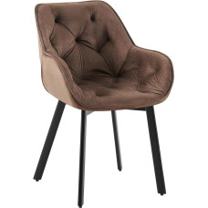 CLP Antigo Dining Room Chair with Velvet Cover 180° Rotating Chair Colour: Brown