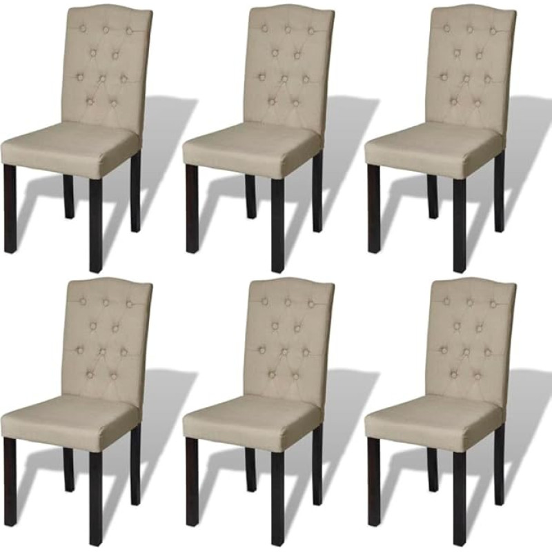 VidaXL Salės šezlongas 6 vnt Tissu Beige