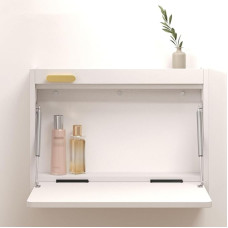 Klapptisch Wand, Wandklapptisch Holz, Weiß Wandtisch Platzsparender Schwimmender Schreibtisch Laptoptisch, Kleiner Klappbar Küchentisch Esstisch Zur Wandmontage (D, 36cm/14.1in)
