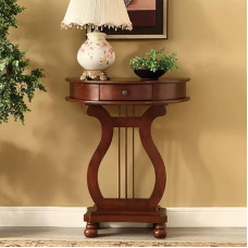 Halbmond-Konsolentisch Aus Holz Mit Schublade, Schmaler Console Table,Flurtisch Schmal,Beistelltisch,für Wohnzimmer, Flur, Foyer, Eingangsbereich(Brown)