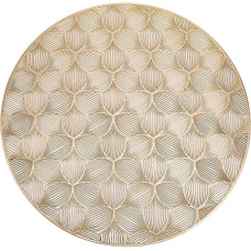 Tischset PVC, 6 komplektų rinkinys su šviesia spalva ir šviesiais šereliais, su užuolaidėlėmis, Küchen-Tischsets für Esstisch, 38x38cm, aukso spalvos