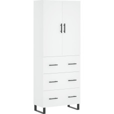 vidaXL Highboard, stalčius su daugybe vietos, komoda su stalčiais svetainėje, stalčius, šoninė spintelė, metalinės kojos, modernus, baltos medienos medžiaga