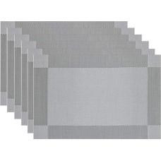LIFKOME 6er-Set Tischsets Europäischer Stil rutschfeste Wärmeisolierende PVC-Material Für Zuhause Restaurant Küche Einfach Zerlegbar