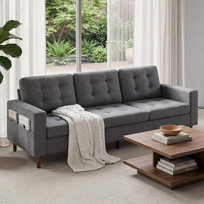 GRAVFORCE 3 vietų sofa (tamsiai pilka)