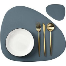 2-teiliges Einfarbiges Küchentischset, Ölbeständiges, Wasserdichtes PU-Leder-Tischset, Untersetzer-Set, Schmutzabweisend, Wärmeisolierend, Tischset, Bistrotisch, Bar, Café, Hotelbedarf,F