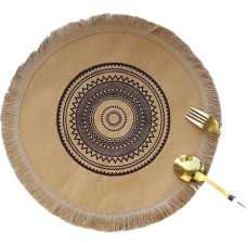 Tischsets, waschbare Tischsets, Quasten-Kraftpapier-Isolierpads, rutschfeste Matten, runde Kaffeepads, dekorative dekorative Tischsets, hitzebeständige Tischsets, idealiai tinka Küchentische - Set (Spalva