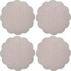 Milisten 4 Stück rutschfeste Hitzebeständige Tischsets aus Grauem Pu Leder in Blumenform Wiederverwendbare Platzsets für Küche und Esszimmer Untersetzer und Dekoration