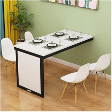 Wäsche-Klapptisch zur Wandmontage mit Tropfenblatt-Design für Küche, Waschküche und Restaurant, zusammenklappbare und platzsparende Werkbank für einfache Lagerung (Spalva: Dunkelblau)