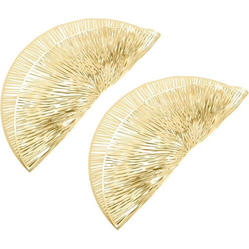 Gatuida 4 Stück Hohle Tischsets aus Kunststoff Hitzebeständig für Esstisch Tischdekoration Telleruntersetzer Gold