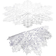 2stücke Schneeflocken-tischset aus Hochwertigem rutschfeste Tischschutzmatte als Party-platzsets für Weihnachtsfeiern Weiß