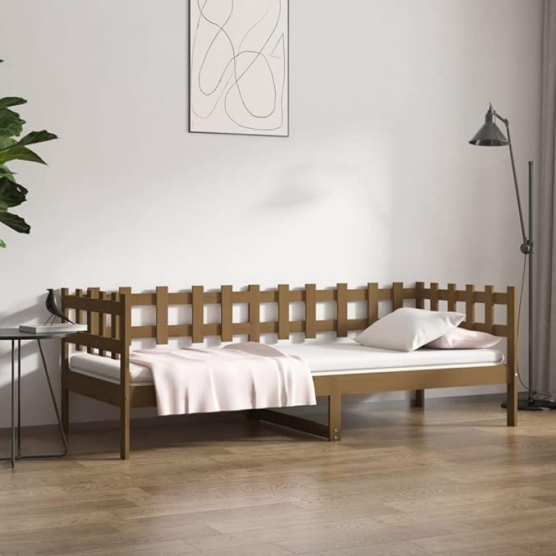 Homgoday Dormeuse Brown 90 x 200 cm pušies masyvo sofa lova Dormeuse Šiuolaikinės lauko sofos Lauko sodo baldai