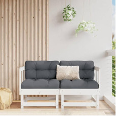 Homgoday Sodo kampinės sofos 2 pakuotės Baltos pušies masyvo lauko sodo lova Sofa Sofa Sodo svetainė Terasa Lauko baldai PP