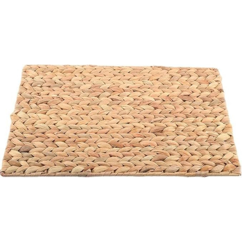 30 x 40 cm stačiakampės austos lėkštės, natūralios lėkštės, šiaudais pintos vandens hiacinto lėkštės, neslystančios rankomis austos lėkštės stalui