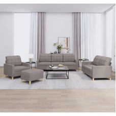 ShGaxin 3201257 4 dalių sofos komplektas su pagalvėle Taupe audinys, sofa su poilsio funkcija, sofos komplektas, svetainės sofa, sofa, sofos komplektas