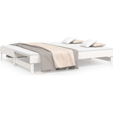 Tidyard Dienos lova ištraukiama lova Sofa Svečių lova Sofa lovos rėmas Sofa sofa Jaunimo lova Sofa lova lagaminas Lovos rėmas 80 x 200 cm (plotis x ilgis) Kieta pušies mediena Balta
