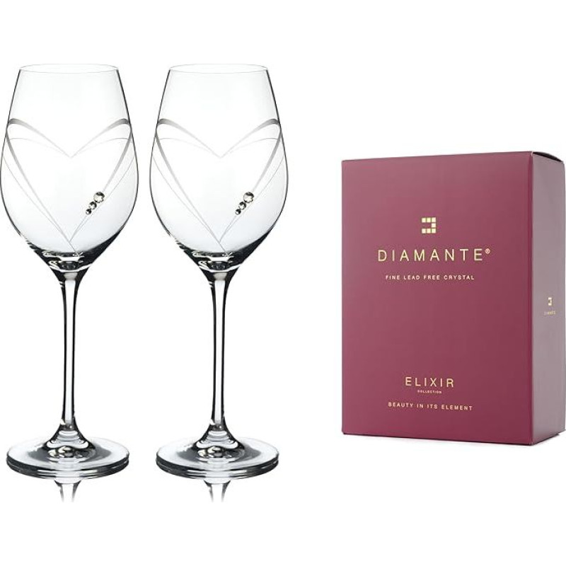 DIAMANTE Swarovski Weißweingläser, 1 Paar, 