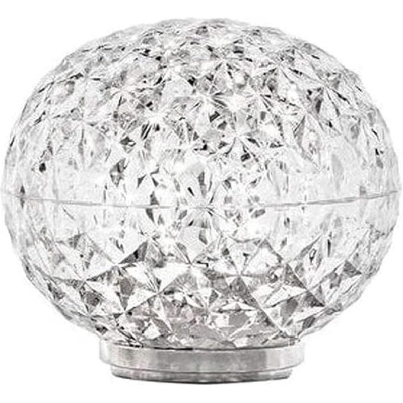 Kartell Mini Planet Table Lamp, Dimmable Battery Version, Crystal Clear, Diameter 16 cm