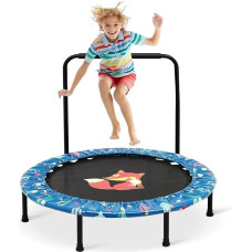 HOMCENT Foldable Children's Trampoline, Diameter 96 cm, Mini Trampoline for Children with Handle Max 132 Lb, Garden Trampoline for Toddlers, Boys, Girls from 3 4 5 6 7 Years Indoor Outdoor