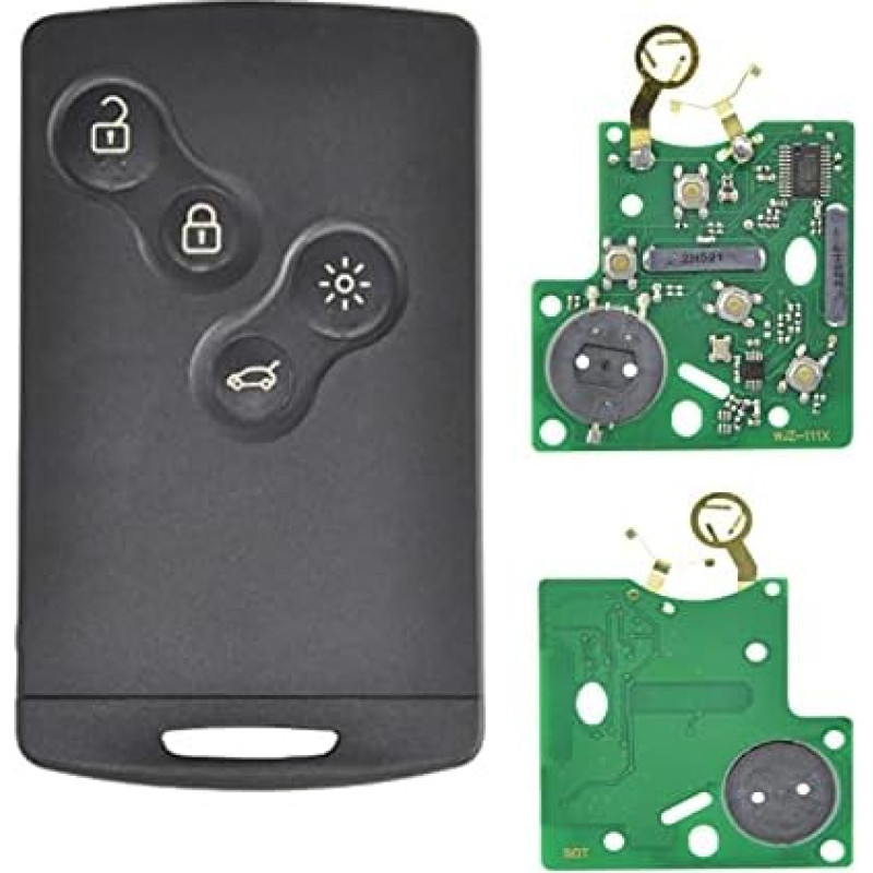 433MHz PCF7952 lustas 4 mygtukai Automobilių nuotolinio valdymo raktas kortelė Renault Koleos Smart Card 2008-2011