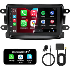 Doppel DIN Autoradio mit Bildschirm für Dacia Logan Duster, Renault Captur, Wireless CarPlay & Android Auto, 7