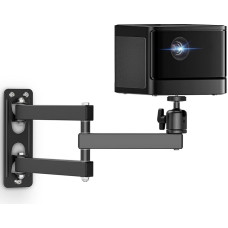 Foldable Projector Wall Mount, Adjustable Projector Mount 360° Rotatable, Ceiling Wall Projector Holder, Metal Projector Stand with 1/4 Thread for Home Cinema, Game Room, Office