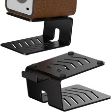 suptek 1 Pair Large Desktop Speaker Stands with Vibration Absorbing Pads, Metal Stands up to 15kg per Stand, for Speakers (30.2 x 17.5 x 12.4 cm), SDM002EL