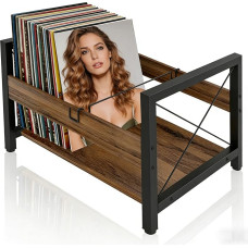 Schallplattenständer,Schallplatten Aufbewahrung Vinyl Schallplattenständer,44 * 37 * 26.8cm,mit Rutschfeste Trennklemme,Organisator für CD, Alben, Zeitschriften, Buch